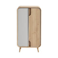 Armoire de rangement en bois avec portes coulissantes et design moderne