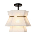 Suspension Luminaire Moderne en Tissu avec Détails Dorés