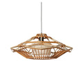 **Suspension en rotin artisanale avec abat-jour en tissu**