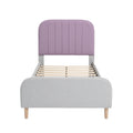 **Lit avec tête de lit rembourrée, design moderne et structure en bois**